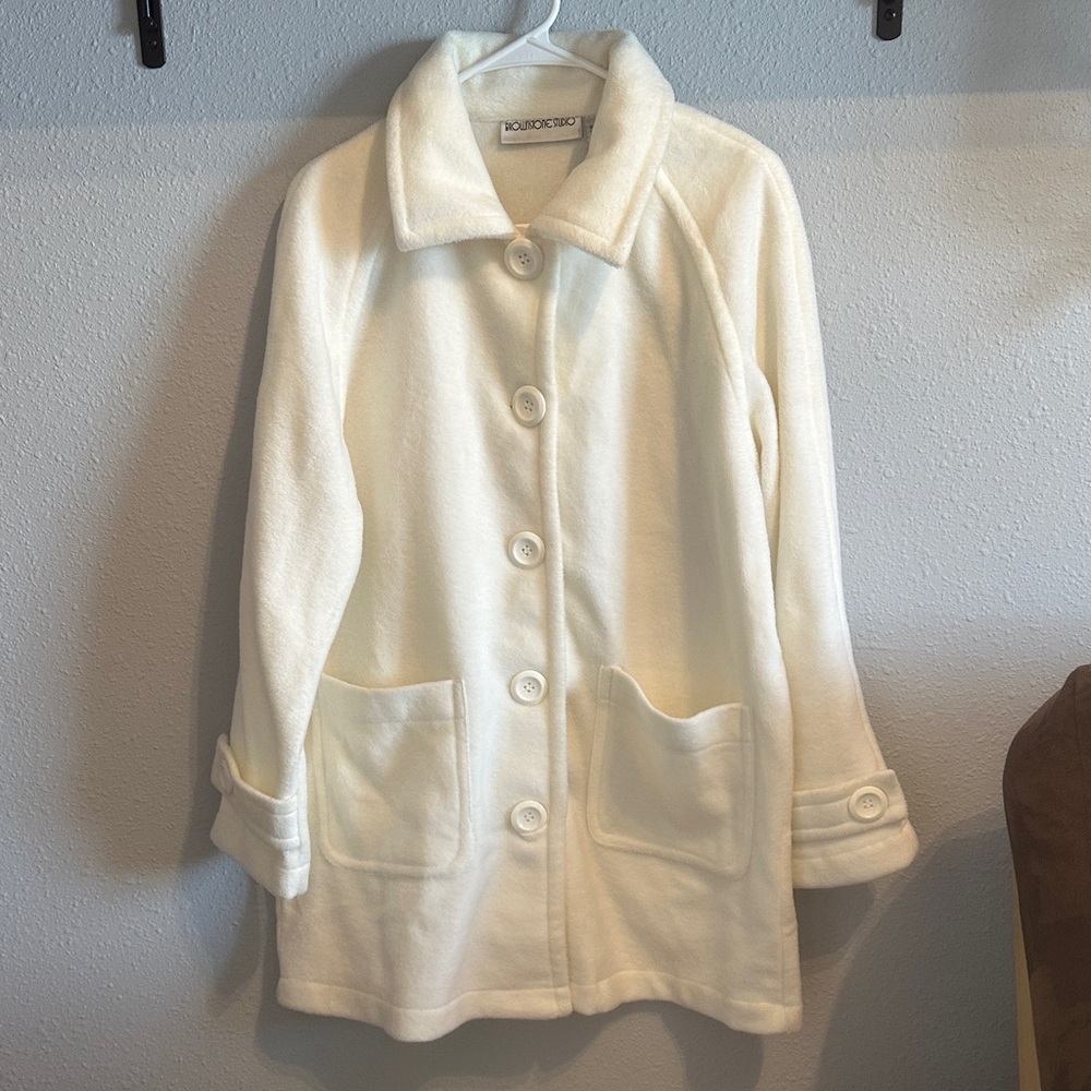 Women's Cream Fleece Coat